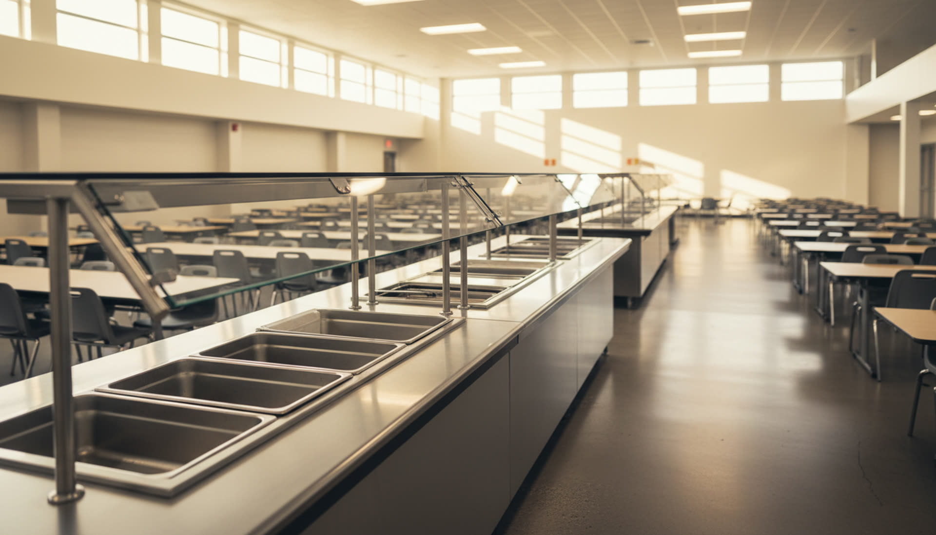 Modern school cafeteria