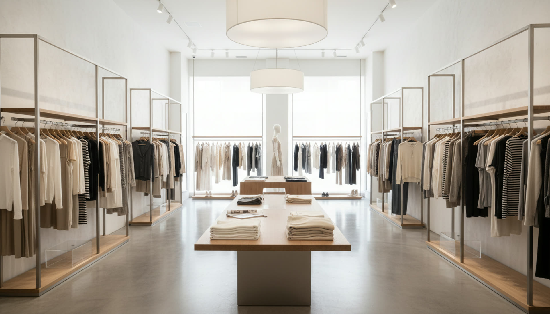 Modern retail apparel store interior