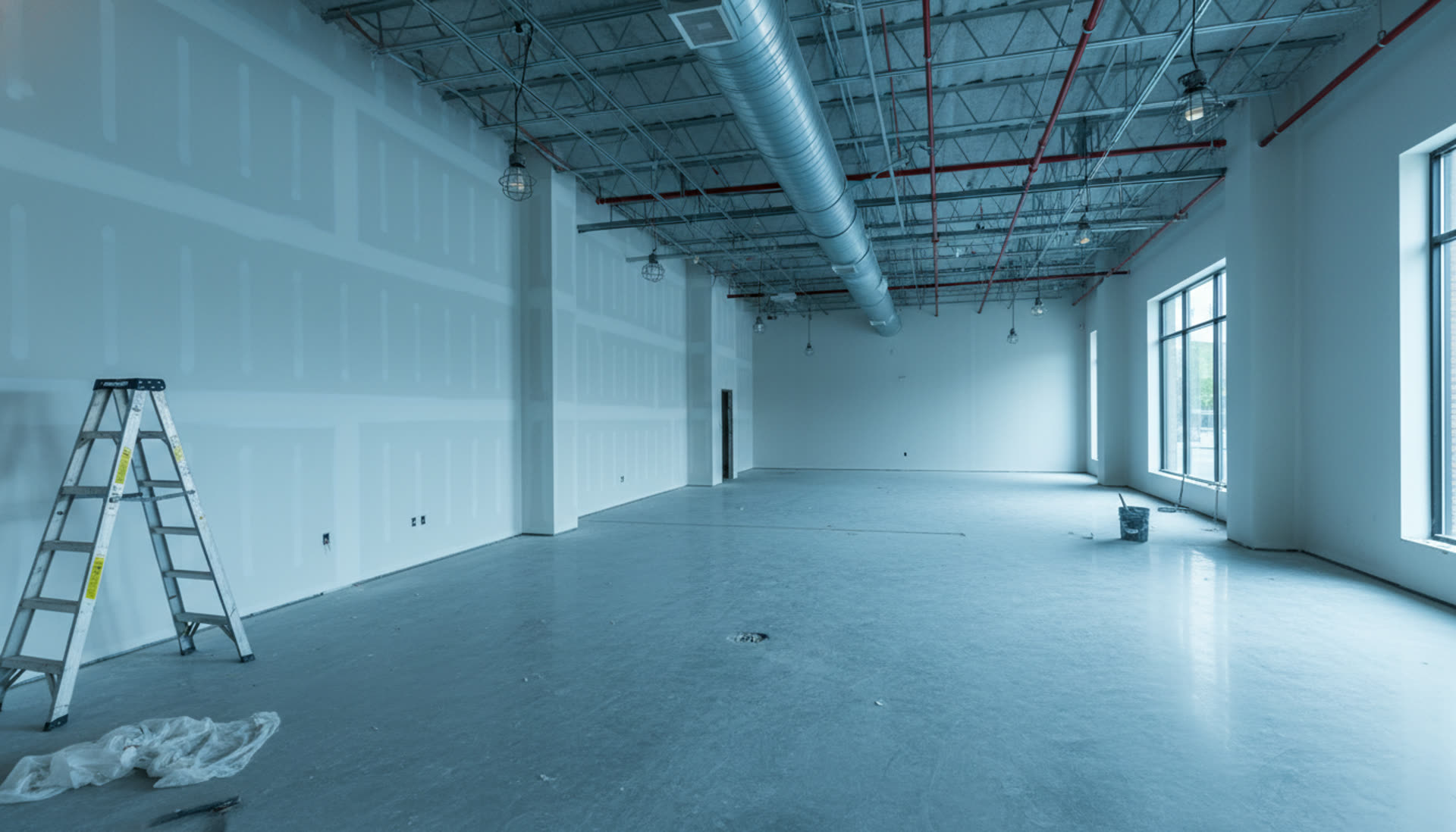Empty retail buildout interior